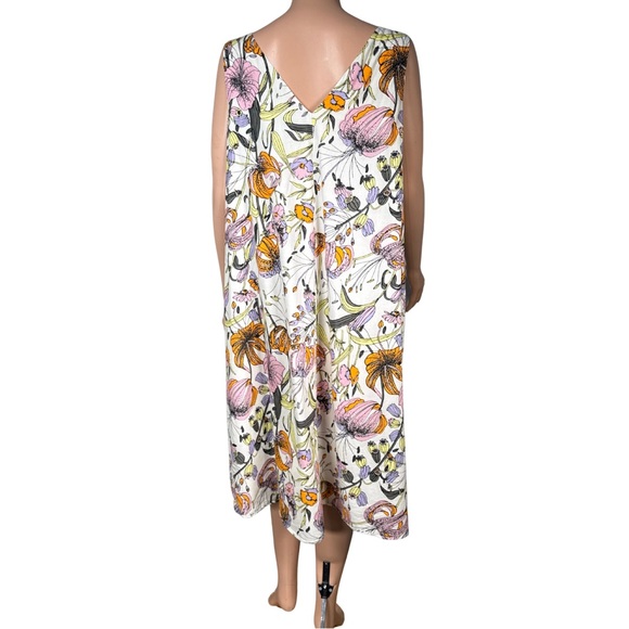 Jaeger Floral A-Line Sleeveless Midi Dress Size 12 - Picture 2 of 5